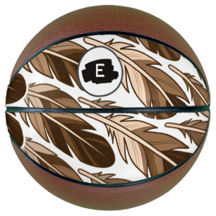 Personalized Basketball – Boho Monogram Brown