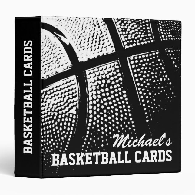 Personalized basketball card binder for collector (Front/Spine)
