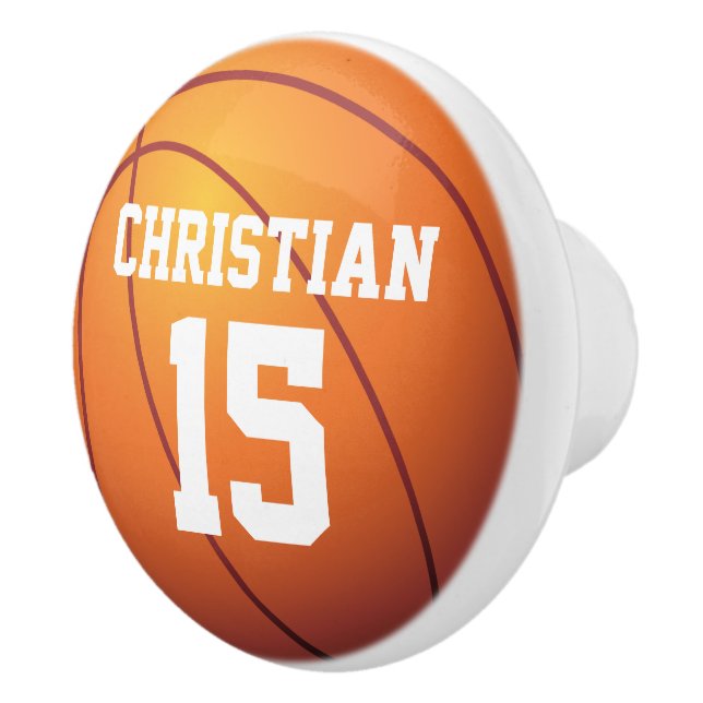 Personalized Basketball Ceramic Knob (Right)