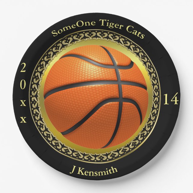 Personalized Basketball Champions League design Paper Plates (Front)