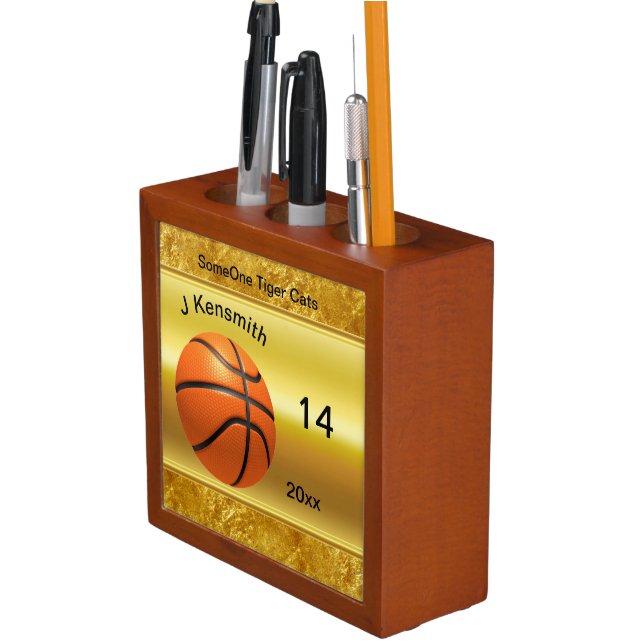Personalized Basketball Champions League design Pencil Holder (In Situ)