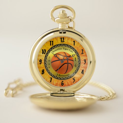 Personalized Basketball Champions League design Pocket Watch