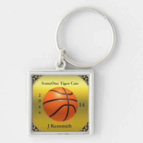 Personalized Basketball Champions League design sq Keychain