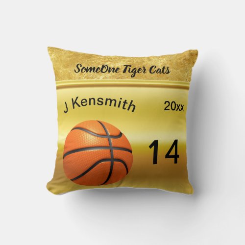 Personalized Basketball Champions League design Throw Pillow