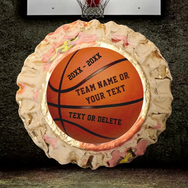 Personalized, Basketball Chocolates, Peanut Butter Reese's Peanut Butter Cups (Basketball Reese's Peanut Butter Cups. Mini Basketball Chocolates. Personalized Basketball Favors.)