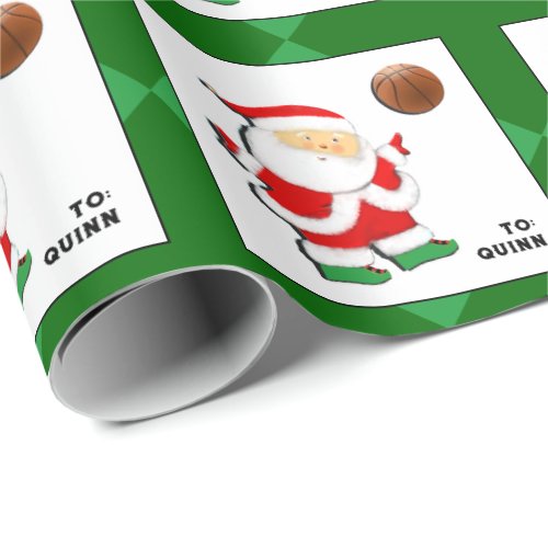 Personalized Basketball Christmas Gift Wrapping Paper