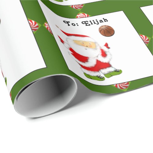Personalized Basketball Christmas Wrapping Paper