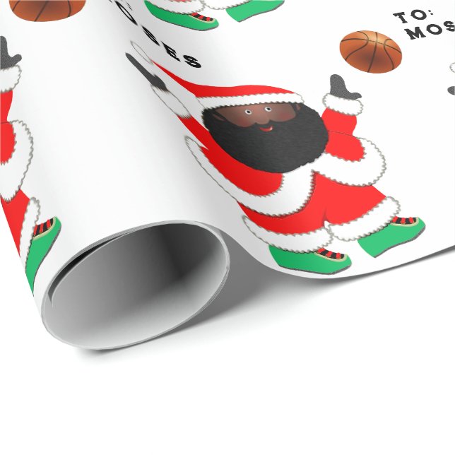 personalized basketball Christmas Wrapping Paper (Roll Corner)