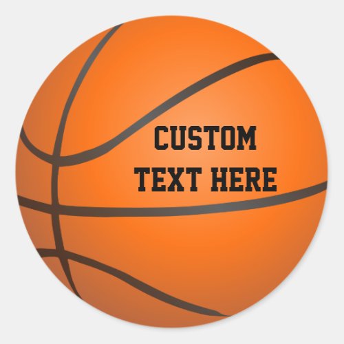 Personalized Basketball Classic Round Sticker
