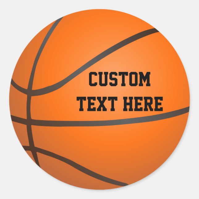 Personalized Basketball Classic Round Sticker (Front)