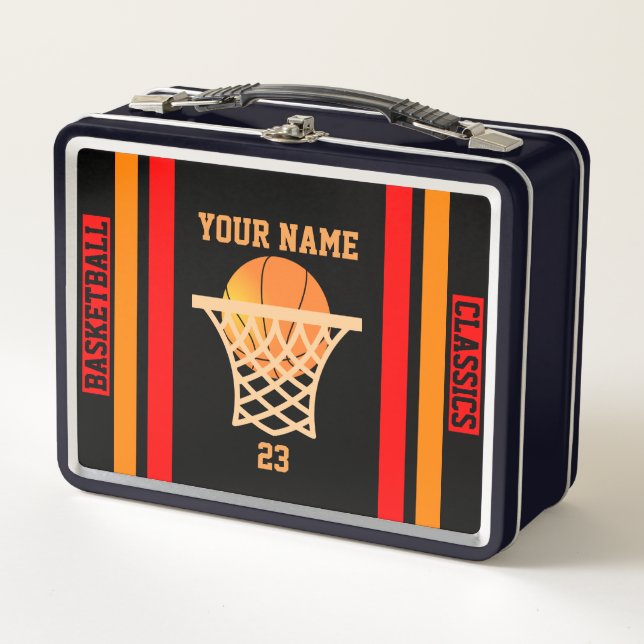 Personalized Basketball Classics Metal Lunchbox (Front)