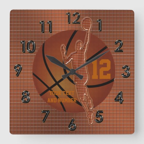 Personalized Basketball Clocks w NAME and NUMBER