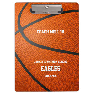 personalized basketball coach clipboard