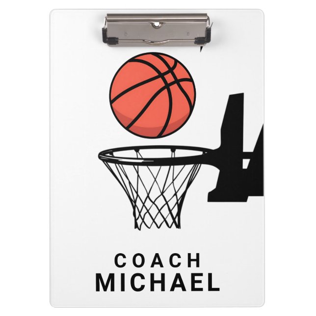 Personalized Basketball Coach  Clipboard (Front)