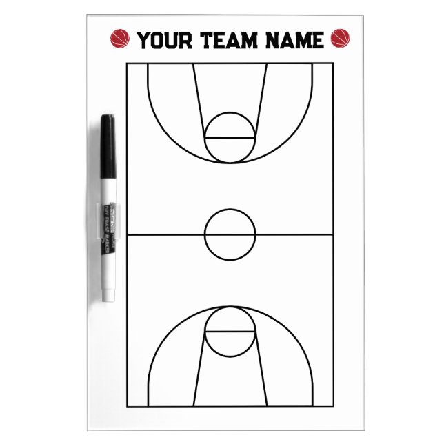 Personalized Basketball Coach Dry Erase Board (Front)