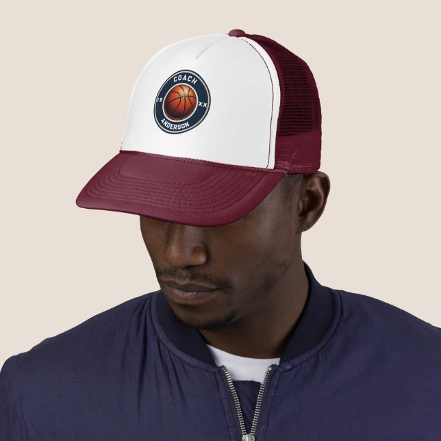 Personalized Basketball Coach Summer Trucker Hat  (In Situ)