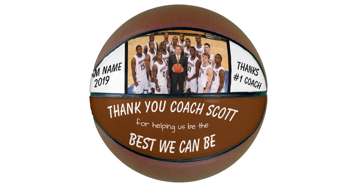 Personalized Basketball Coach Team Photo Thank You Zazzle Com
