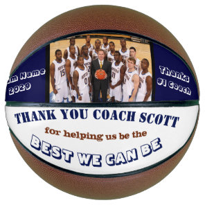 Personalized Basketball Coach Team Photo Thank You