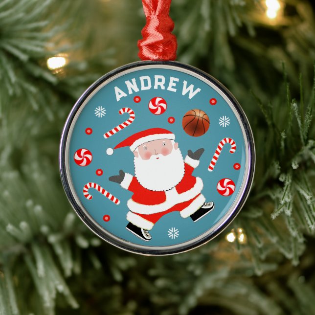 Personalized Basketball Collectible Metal Ornament (Tree)
