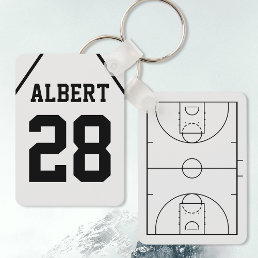 Personalized Basketball Court with Player Name Keychain