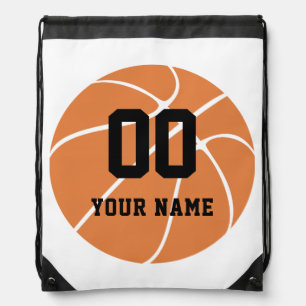 Personalized Basketball Custom Name  Drawstring Bag