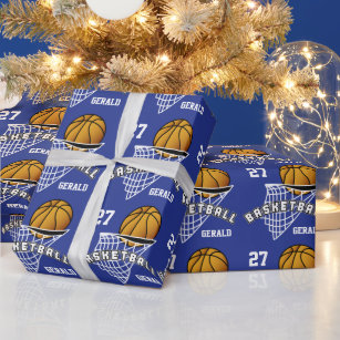 Personalized Basketball - Dark Blue Wrapping Paper