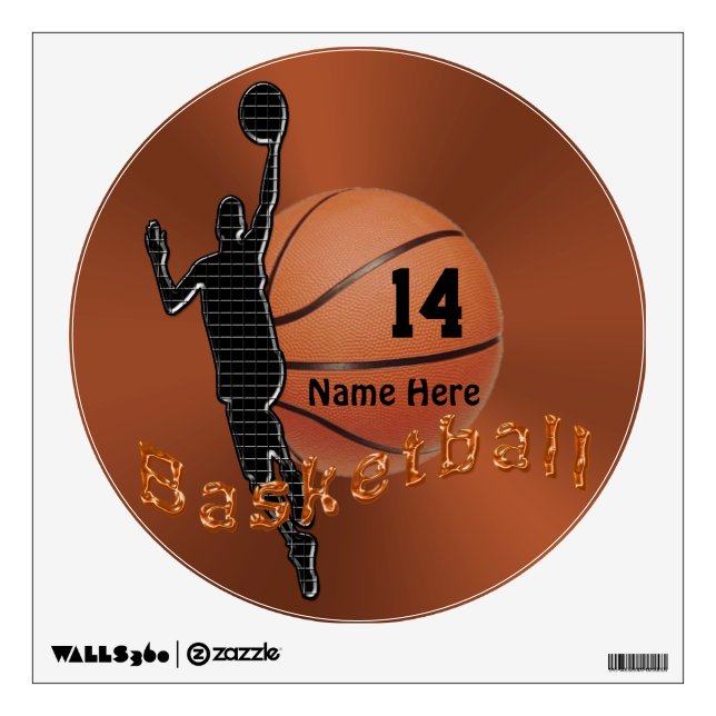 Personalized Basketball Decals for Walls for Boys (Front)
