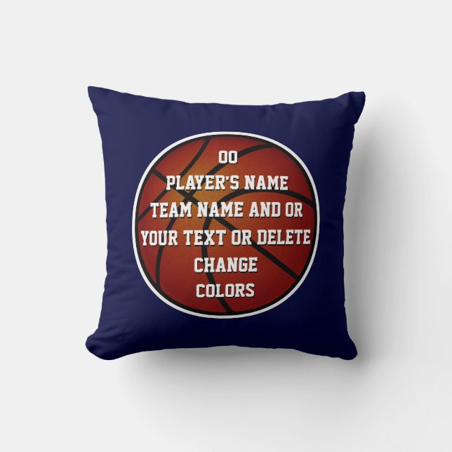 Personalized Basketball Decor for Boys Room Throw Pillow (Front)