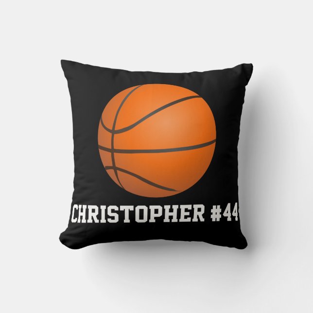 Personalized Basketball Decor Throw Pillow (Front)