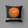 Personalized Basketball Decor Throw Pillow