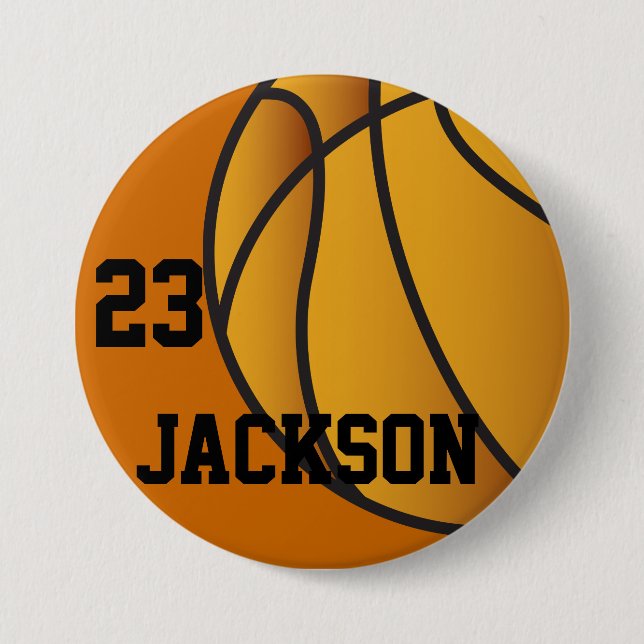 Personalized Basketball Design Button (Front)