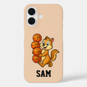 Personalized basketball design featuring a squirre iPhone 16 case