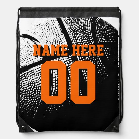 Personalized basketball drawstring backpack bag