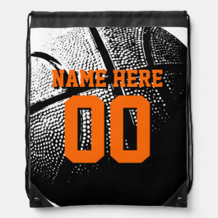 Personalized basketball drawstring backpack bag