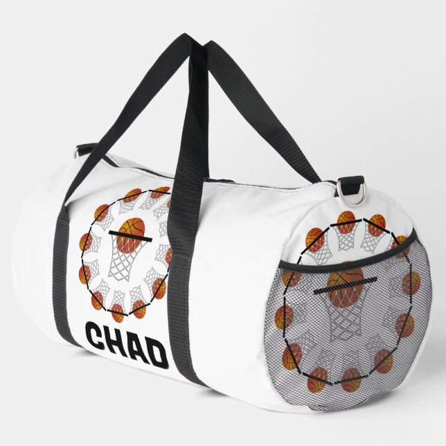 Personalized Basketball Duffle Bag (Right Corner)