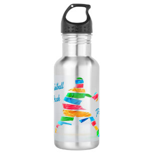 Basketball Flame Watter Bottle, Personalized Sports Water Bottle with –  Stamp Out