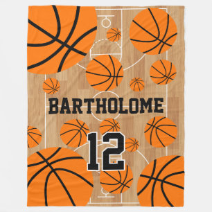 Personalized Basketball Fun Boy Fleece Blanket