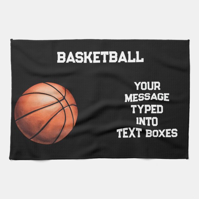 Personalized Basketball Gift Ideas  Kitchen Towel (Horizontal)