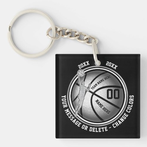 Personalized Basketball Gifts for Boys YOUR COLORS Keychain