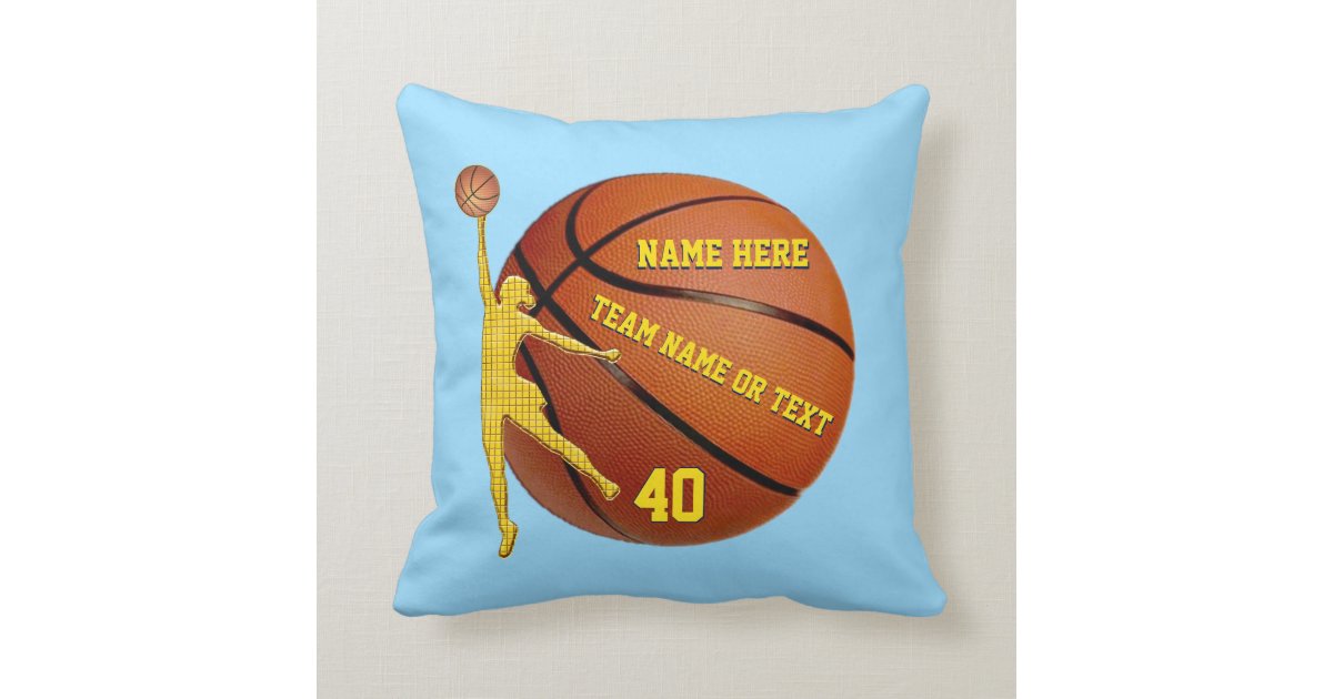 Personalized Basketball Gifts For Girls Your Color Throw Pillow