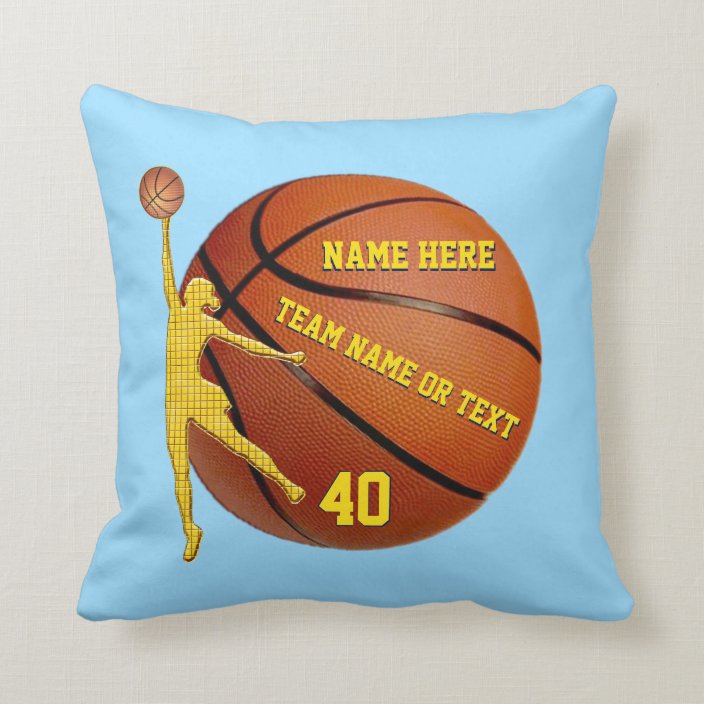Personalized Basketball Gifts For Girls Your Color Throw Pillow