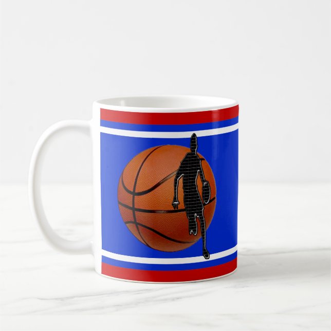 Personalized Basketball Gifts for Players, 3 Text Coffee Mug (Left)