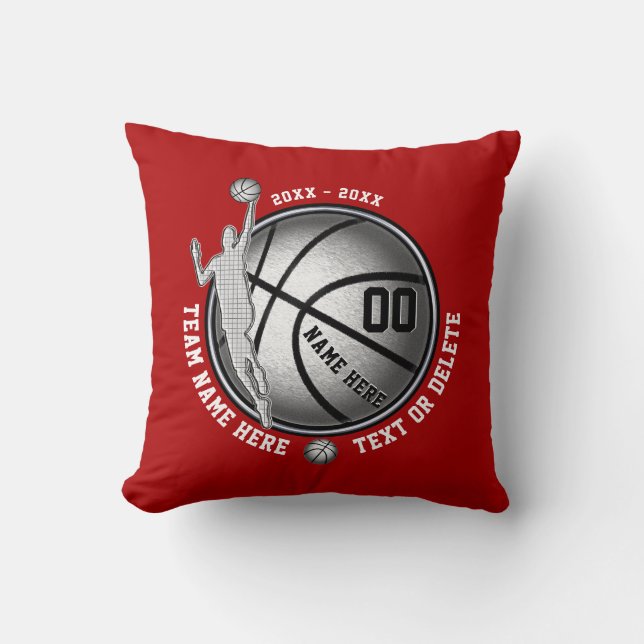 Personalized Basketball Gifts for Players, Seniors Throw Pillow (Front)