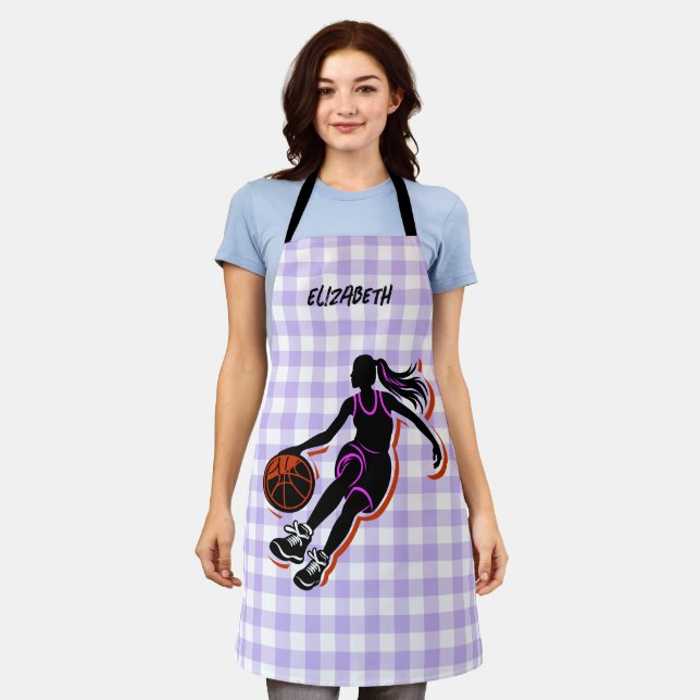 Personalized Basketball Girl Apron (Worn)