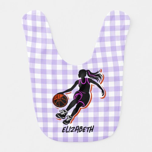 Personalized Basketball Girl Bib