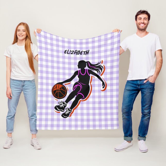 Personalized Basketball Girl Blanket (In Situ)