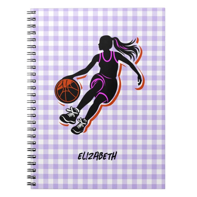 Personalized Basketball Girl Notebook (Front)