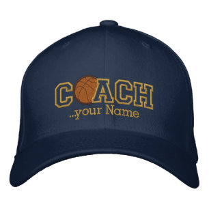 Personalized Basketball Golden Coach for your name Embroidered Baseball Cap