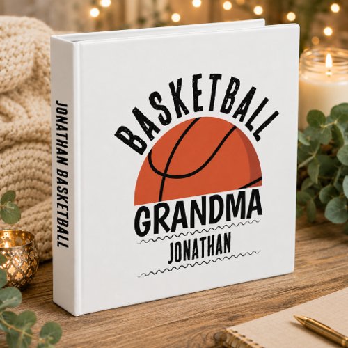 Personalized Basketball Grandma 3 Ring Binder
