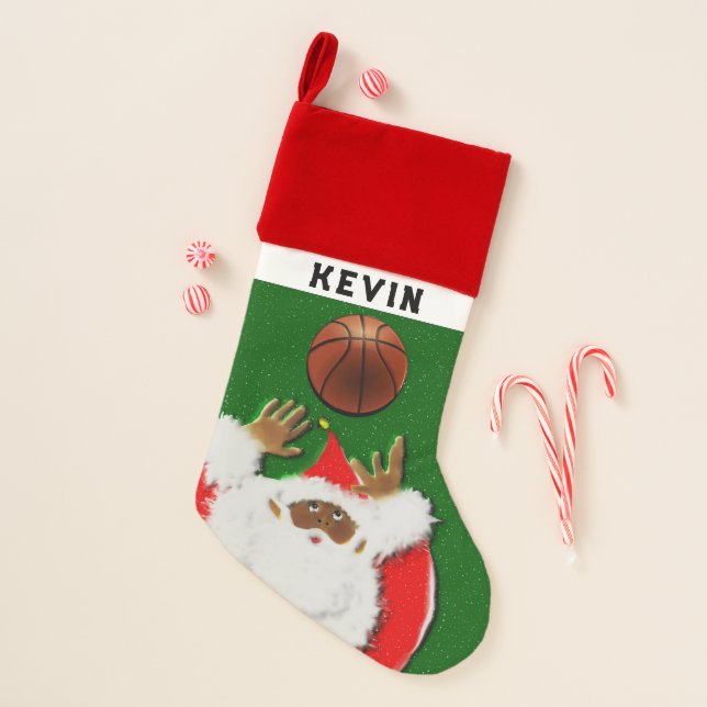 Personalized Basketball Holiday Gift Christmas Stocking (Front)